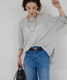 モヘア混チュニック セール】【MAISON BREEZE reveur】モヘア混ニット 透かし編み