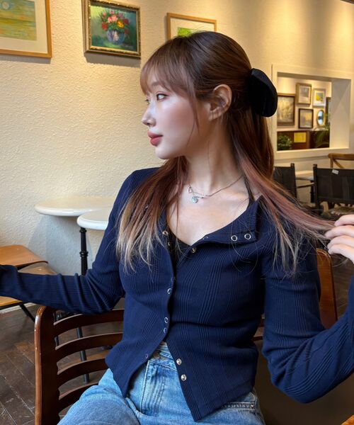 CHICKS(チックス)の「スナップカーディガン ネイビー(カーディガン/ボレロ・レディース・ネイビー・FREE)」の17枚目の写真