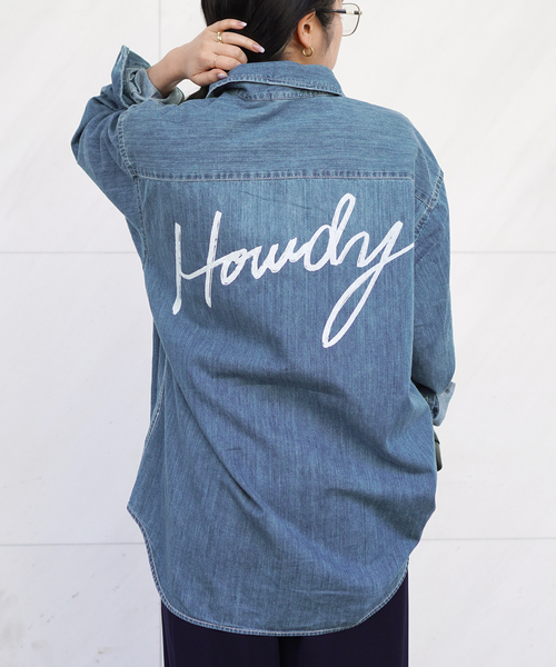 AP STUDIO（エーピーストゥディオ）の「ライティングデニムシャツ（シャツ/ブラウス・レディース・ライトグレー/ブルー・FREE）」の4枚目の写真