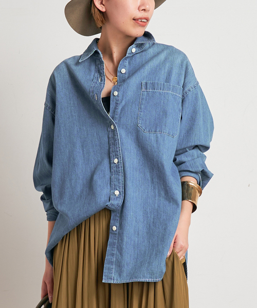 AP STUDIO（エーピーストゥディオ）の「ライティングデニムシャツ（シャツ/ブラウス・レディース・ライトグレー/ブルー・FREE）」の22枚目の写真