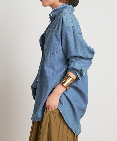 AP STUDIO（エーピーストゥディオ）の「ライティングデニムシャツ（シャツ/ブラウス・レディース・ライトグレー/ブルー・FREE）」の21枚目の写真