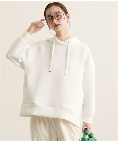 nissen（ニッセン）の「きれいめダンボールパーカー（パーカー・レディース・サックスブルー/オフホワイト/グレー・M/L/LL）」の2枚目の写真