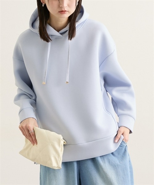 nissen（ニッセン）の「きれいめダンボールパーカー（パーカー・レディース・サックスブルー/オフホワイト/グレー・M/L/LL）」の4枚目の写真