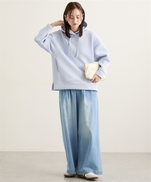 nissen（ニッセン）の「きれいめダンボールパーカー（パーカー・レディース・サックスブルー/オフホワイト/グレー・M/L/LL）」の8枚目の写真