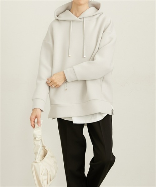 nissen（ニッセン）の「きれいめダンボールパーカー（パーカー・レディース・サックスブルー/オフホワイト/グレー・M/L/LL）」の20枚目の写真