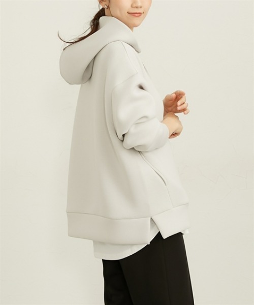 nissen（ニッセン）の「きれいめダンボールパーカー（パーカー・レディース・サックスブルー/オフホワイト/グレー・M/L/LL）」の22枚目の写真