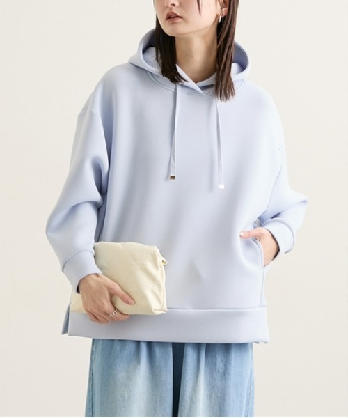 nissen（ニッセン）の「きれいめダンボールパーカー（パーカー・レディース・サックスブルー/オフホワイト/グレー・M/L/LL）」の5枚目の写真