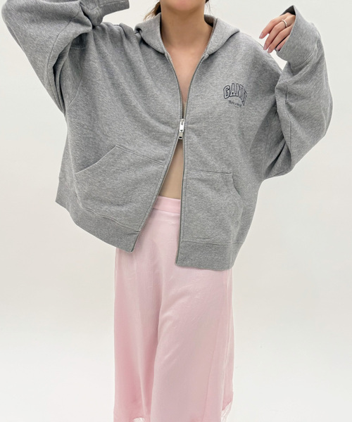 EDIT. FOR LULU（エディットフォールル）の「【GANNI/ガニー】Essential Isoli Zip Hoodie（パーカー・レディース・チャコールグレー・FREE）」の2枚目の写真