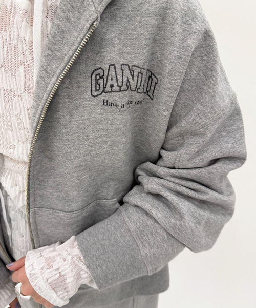 EDIT. FOR LULU（エディットフォールル）の「【GANNI/ガニー】Essential Isoli Zip Hoodie（パーカー・レディース・チャコールグレー・FREE）」の7枚目の写真