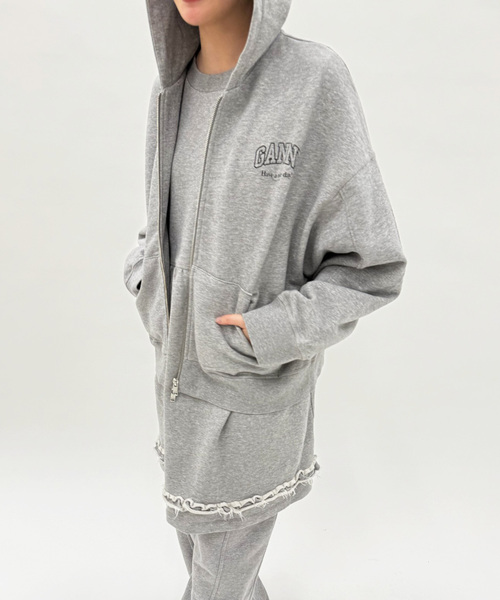 EDIT. FOR LULU（エディットフォールル）の「【GANNI/ガニー】Essential Isoli Zip Hoodie（パーカー・レディース・チャコールグレー・FREE）」の9枚目の写真