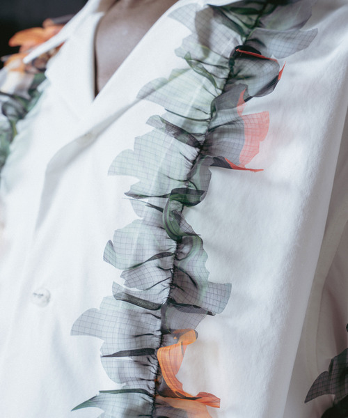 yoshiokubo（ヨシオクボ）の「yoshiokubo ヨシオクボ / ALOHA FRINGE S/S SHIRT フリンジアロハシャツ / YKS26206（シャツ/ブラウス・メンズ・ホワイト・3/2）」の6枚目の写真