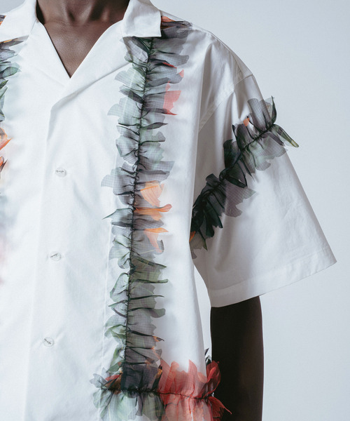 yoshiokubo（ヨシオクボ）の「yoshiokubo ヨシオクボ / ALOHA FRINGE S/S SHIRT フリンジアロハシャツ / YKS26206（シャツ/ブラウス・メンズ・ホワイト・3/2）」の5枚目の写真