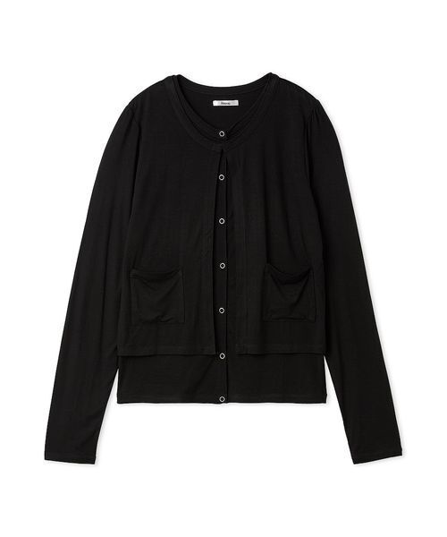 Henon.(ヘノン)の「カットレイヤードカーディガン(カーディガン/ボレロ・レディース・グレー/ブラック/ブラウン・F)」の16枚目の写真