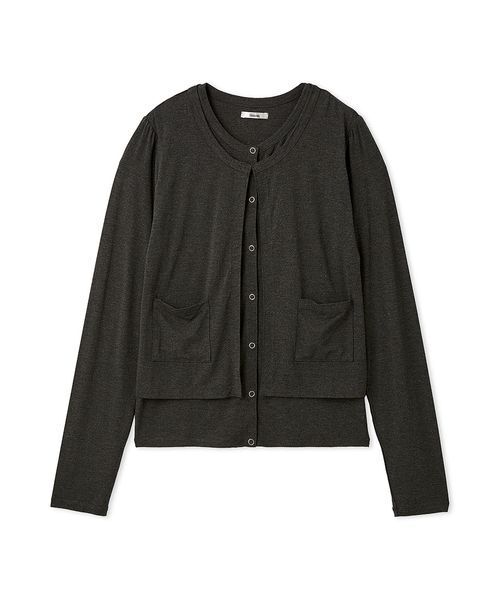 Henon.(ヘノン)の「カットレイヤードカーディガン(カーディガン/ボレロ・レディース・グレー/ブラック/ブラウン・F)」の18枚目の写真