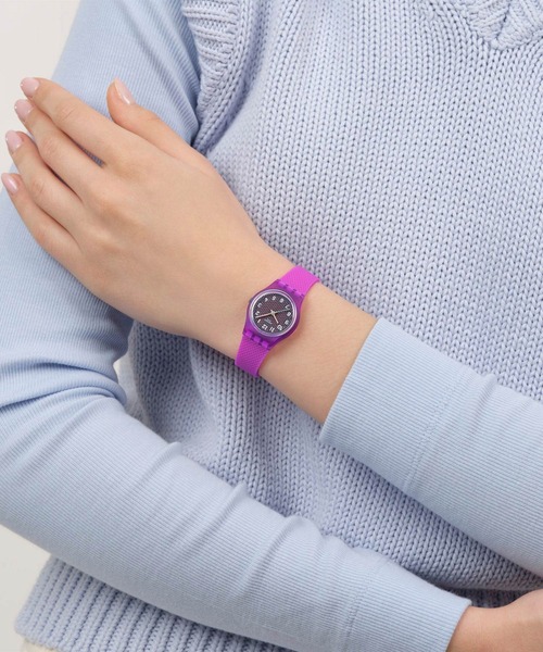 SWATCH（スウォッチ）の「TEAL WEAVE（アナログ腕時計・レディース・クリア/オレンジ/パープル・FREE）」の6枚目の写真