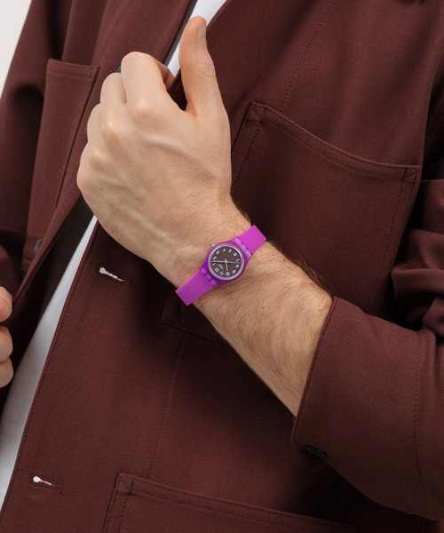 SWATCH（スウォッチ）の「TEAL WEAVE（アナログ腕時計・レディース・クリア/オレンジ/パープル・FREE）」の7枚目の写真