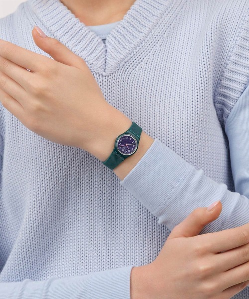 SWATCH（スウォッチ）の「TEAL WEAVE（アナログ腕時計・レディース・クリア/オレンジ/パープル・FREE）」の14枚目の写真