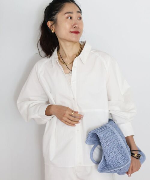 le.coeur blanc（ルクールブラン）の「TORRAZZO DONNAバルーンシャツ（シャツ/ブラウス・レディース・ホワイト/グレー・38）」の4枚目の写真