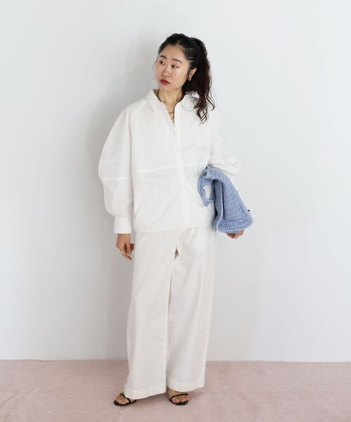le.coeur blanc（ルクールブラン）の「TORRAZZO DONNAバルーンシャツ（シャツ/ブラウス・レディース・ホワイト/グレー・38）」の10枚目の写真
