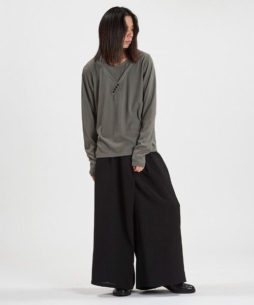 NO ID.(ノーアイディ)の「mlt5582-イレギュラーネックPO プルオーバー(858006-406T)(Tシャツ/カットソー・メンズ・ホワイト/グレー/ブラック・1/2)」の13枚目の写真