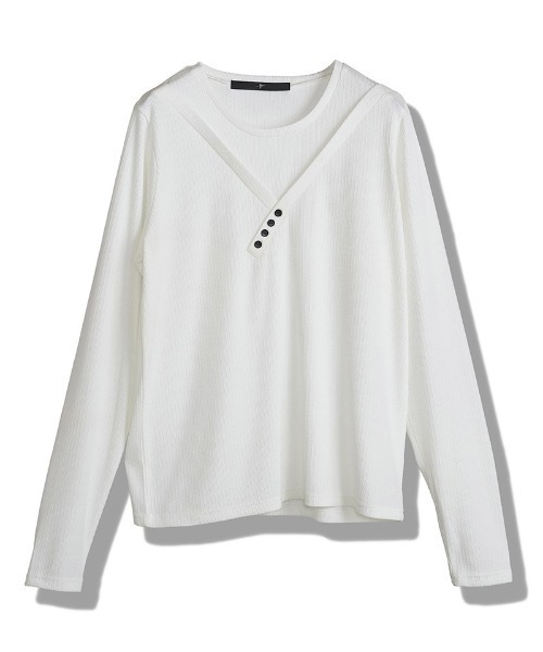 NO ID.(ノーアイディ)の「mlt5582-イレギュラーネックPO プルオーバー(858006-406T)(Tシャツ/カットソー・メンズ・ホワイト/グレー/ブラック・1/2)」の18枚目の写真