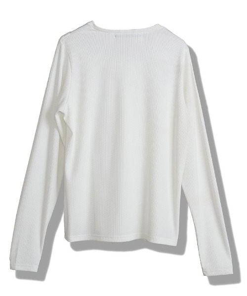 NO ID.(ノーアイディ)の「mlt5582-イレギュラーネックPO プルオーバー(858006-406T)(Tシャツ/カットソー・メンズ・ホワイト/グレー/ブラック・1/2)」の19枚目の写真
