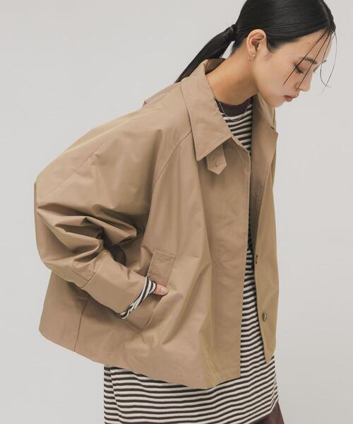 KBF（ケイビーエフ）の「ステンカラーマントコート（ステンカラーコート・レディース・グレー系その他/チャコールグレー/ベージュ・ONE）」の3枚目の写真