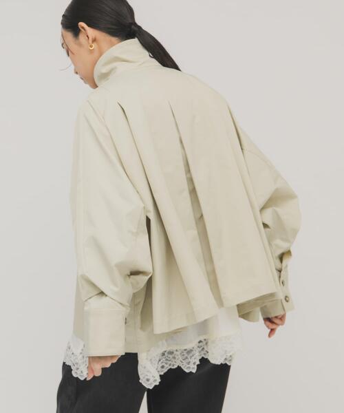 KBF（ケイビーエフ）の「ステンカラーマントコート（ステンカラーコート・レディース・グレー系その他/チャコールグレー/ベージュ・ONE）」の4枚目の写真