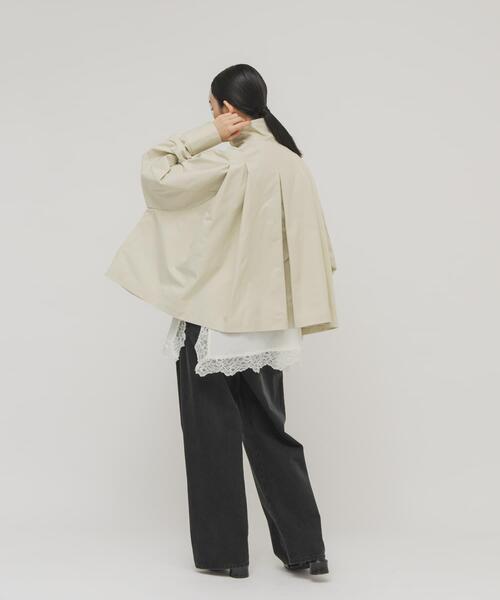 KBF（ケイビーエフ）の「ステンカラーマントコート（ステンカラーコート・レディース・グレー系その他/チャコールグレー/ベージュ・ONE）」の8枚目の写真