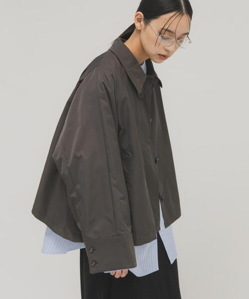 KBF（ケイビーエフ）の「ステンカラーマントコート（ステンカラーコート・レディース・グレー系その他/チャコールグレー/ベージュ・ONE）」の15枚目の写真