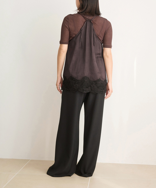 IENA LA BOUCLE（イエナラブークル）の「IENA LA BOUCLE R/Lサテンレースコンビキャミソール（キャミソール・レディース・ブラウン・FREE）」の8枚目の写真