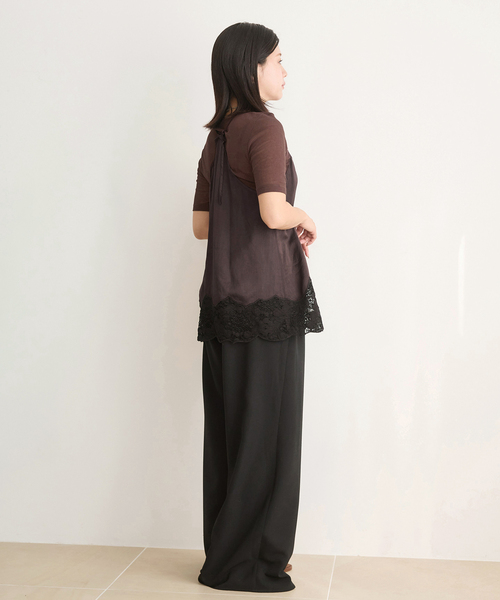 IENA LA BOUCLE（イエナラブークル）の「IENA LA BOUCLE R/Lサテンレースコンビキャミソール（キャミソール・レディース・ブラウン・FREE）」の9枚目の写真