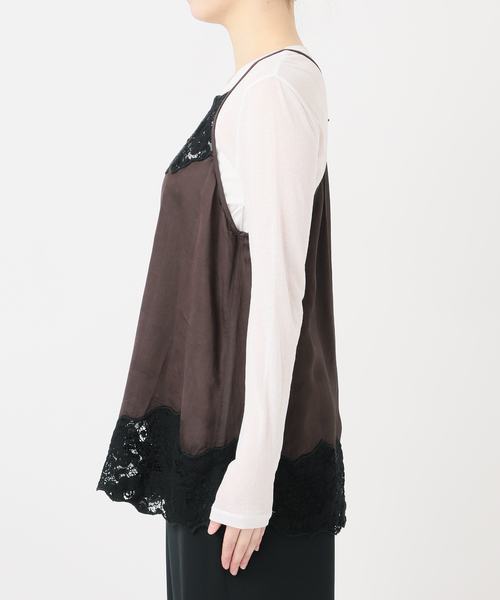 IENA LA BOUCLE（イエナラブークル）の「IENA LA BOUCLE R/Lサテンレースコンビキャミソール（キャミソール・レディース・ブラウン・FREE）」の11枚目の写真