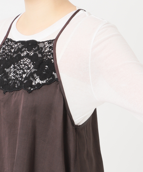IENA LA BOUCLE（イエナラブークル）の「IENA LA BOUCLE R/Lサテンレースコンビキャミソール（キャミソール・レディース・ブラウン・FREE）」の14枚目の写真