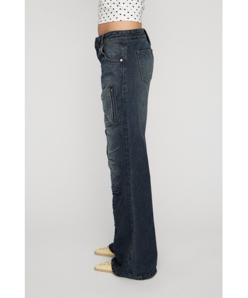 LAGUA GEM（ラグアジェム）の「FRONT GATHER デニム（デニムパンツ・レディース・ブラック/ブルー・22inch/23inch/24inch/25inch/26inch）」の10枚目の写真