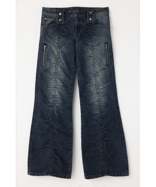 LAGUA GEM（ラグアジェム）の「FRONT GATHER デニム（デニムパンツ・レディース・ブラック/ブルー・22inch/23inch/24inch/25inch/26inch）」の15枚目の写真