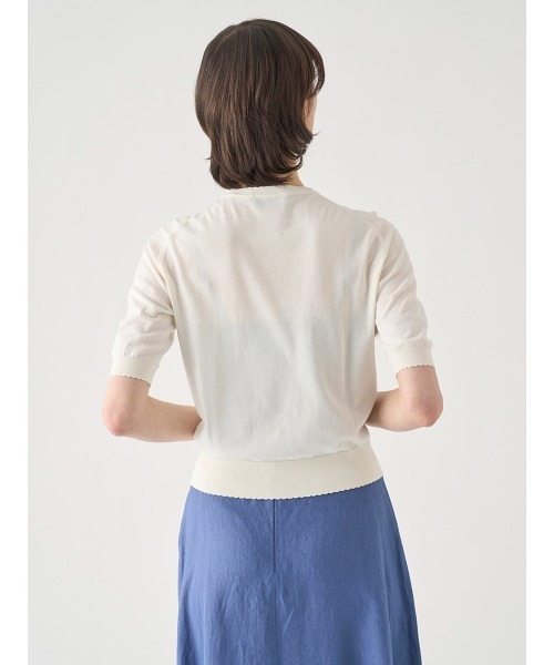 JOHN SMEDLEY(ジョンスメドレー)の「コットンスカラップ半袖ニットプルオーバー(ニット/セーター・レディース・ホワイト系1・S/M)」の7枚目の写真
