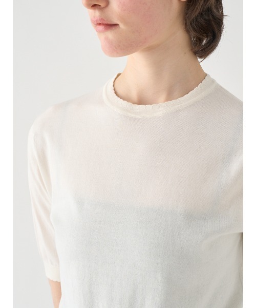 JOHN SMEDLEY(ジョンスメドレー)の「コットンスカラップ半袖ニットプルオーバー(ニット/セーター・レディース・ホワイト系1・S/M)」の9枚目の写真