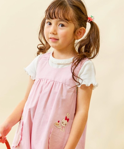 KP(ケーピー)の「ローン総柄×シャンブレー リバーシブルジャンパースカート(ジャンパースカート・キッズ・ブルー/ピンク・90cm/110cm/120cm/100cm)」の7枚目の写真