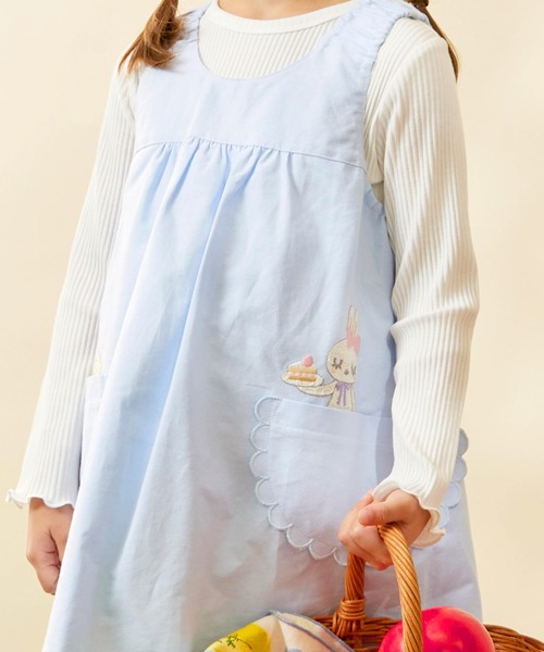 KP(ケーピー)の「ローン総柄×シャンブレー リバーシブルジャンパースカート(ジャンパースカート・キッズ・ブルー/ピンク・90cm/110cm/120cm/100cm)」の16枚目の写真