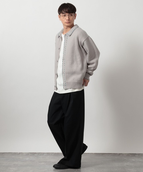 LAKOLE（ラコレ）の「ハンドステッチニットカーデ / 654151（カーディガン/ボレロ・メンズ・グレー/ネイビー・LARGE/MEDIUM）」の14枚目の写真