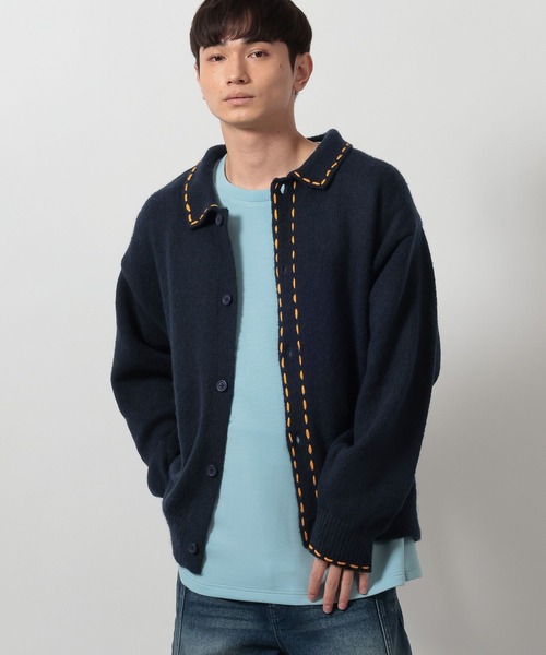 LAKOLE（ラコレ）の「ハンドステッチニットカーデ / 654151（カーディガン/ボレロ・メンズ・グレー/ネイビー・LARGE/MEDIUM）」の17枚目の写真