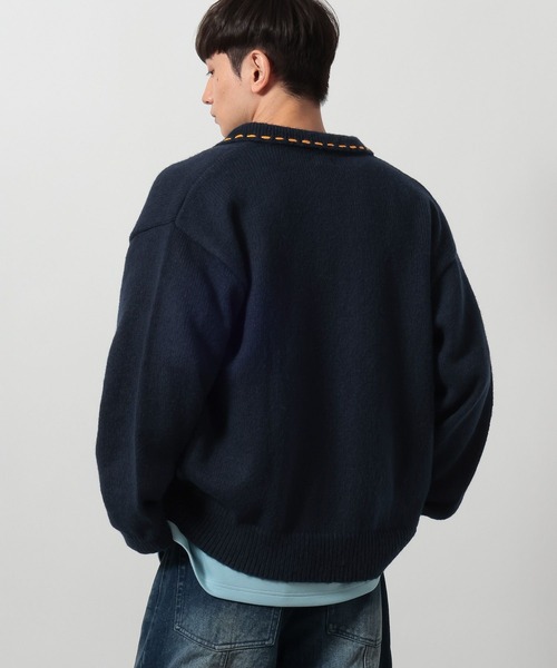 LAKOLE（ラコレ）の「ハンドステッチニットカーデ / 654151（カーディガン/ボレロ・メンズ・グレー/ネイビー・LARGE/MEDIUM）」の18枚目の写真