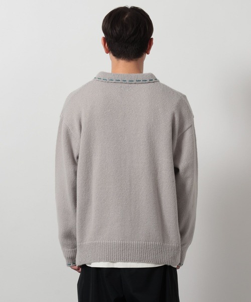 LAKOLE（ラコレ）の「ハンドステッチニットカーデ / 654151（カーディガン/ボレロ・メンズ・グレー/ネイビー・LARGE/MEDIUM）」の4枚目の写真