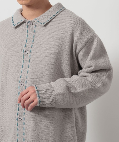 LAKOLE（ラコレ）の「ハンドステッチニットカーデ / 654151（カーディガン/ボレロ・メンズ・グレー/ネイビー・LARGE/MEDIUM）」の6枚目の写真