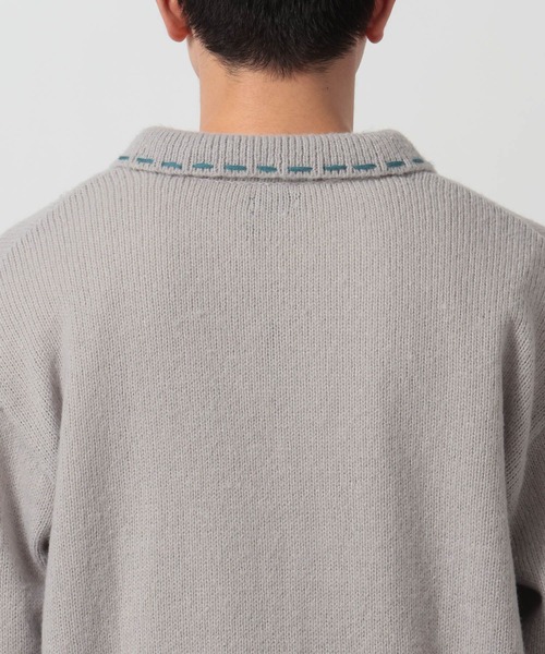 LAKOLE（ラコレ）の「ハンドステッチニットカーデ / 654151（カーディガン/ボレロ・メンズ・グレー/ネイビー・LARGE/MEDIUM）」の8枚目の写真