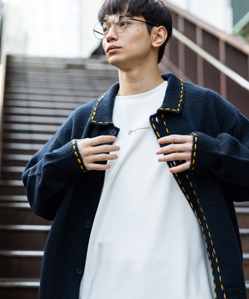 LAKOLE（ラコレ）の「ハンドステッチニットカーデ / 654151（カーディガン/ボレロ・メンズ・グレー/ネイビー・LARGE/MEDIUM）」の13枚目の写真