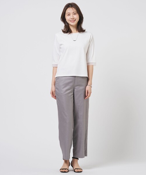 J.PRESS（ジェイプレス）の「【定番人気・セットアップ対応】OXIJEWEL ストレッチ ストレート パンツ（その他パンツ・レディース・ネイビー系/ライトグレー系/シルバー系・T13/T15/T17）」の22枚目の写真