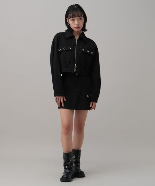 3.3 Field Trip （3.3フィールドトリップ）の「【セットアップ着用可能】3.3 Field Trip／アイレットデザインワークジャケット（ブルゾン・レディース・ブラック/カモフラージュ/レオパード・FREE）」の19枚目の写真