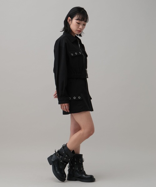 3.3 Field Trip （3.3フィールドトリップ）の「【セットアップ着用可能】3.3 Field Trip／アイレットデザインワークジャケット（ブルゾン・レディース・ブラック/カモフラージュ/レオパード・FREE）」の21枚目の写真